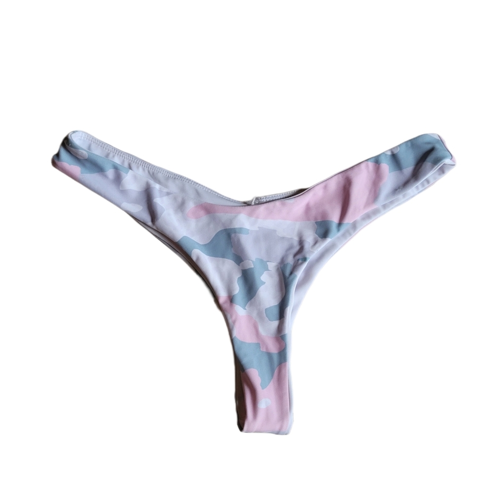 AMA BIKINIS Camo Thong Bottoms NWT S
